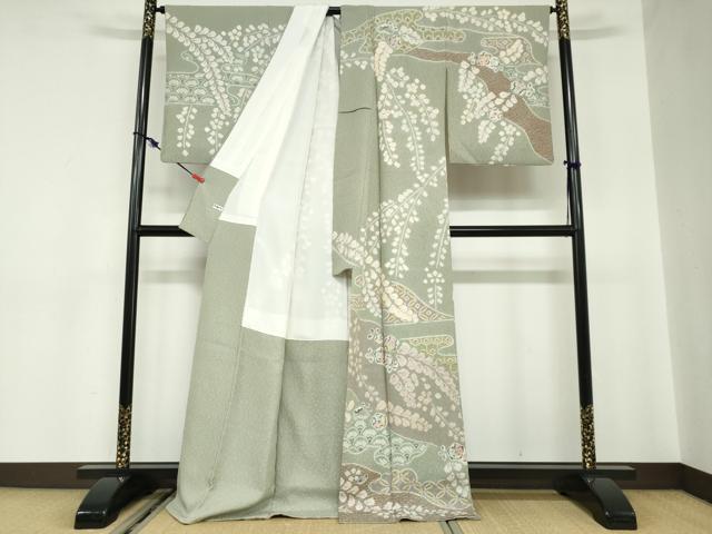 平和屋着物●訪問着　絞り　辻が花　正絹　逸品　DABC2173ud