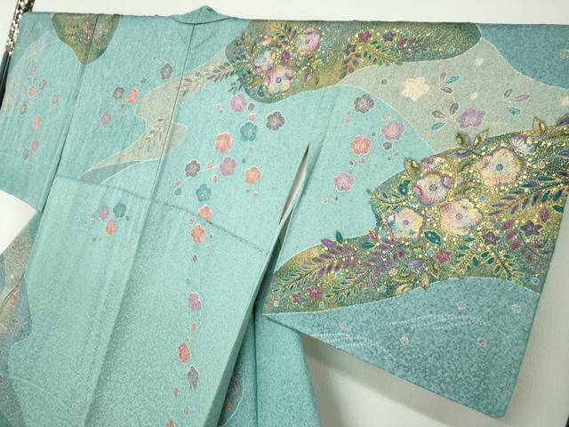 平和屋着物●訪問着　流水辻が花　金彩　正絹　逸品　DABC2174ud
