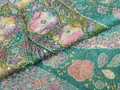 平和屋着物●訪問着　流水辻が花　金彩　正絹　逸品　DABC2174ud