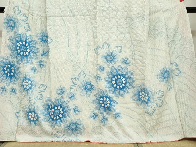 平和屋着物●訪問着　総絞り　舞花文　正絹　逸品　DABC2181ud