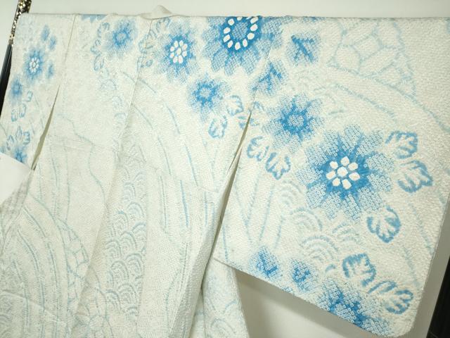 平和屋着物●訪問着　総絞り　舞花文　正絹　逸品　DABC2181ud