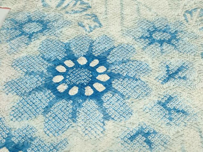 平和屋着物●訪問着　総絞り　舞花文　正絹　逸品　DABC2181ud