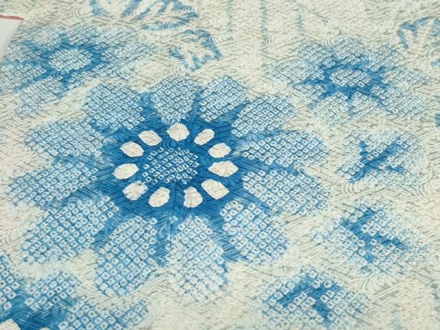 平和屋着物●訪問着　総絞り　舞花文　正絹　逸品　DABC2181ud