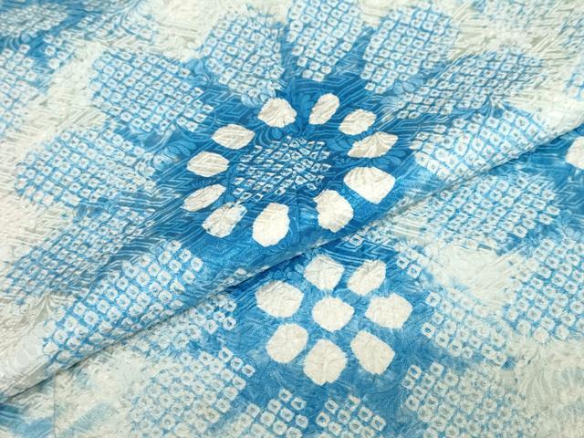 平和屋着物●訪問着　総絞り　舞花文　正絹　逸品　DABC2181ud