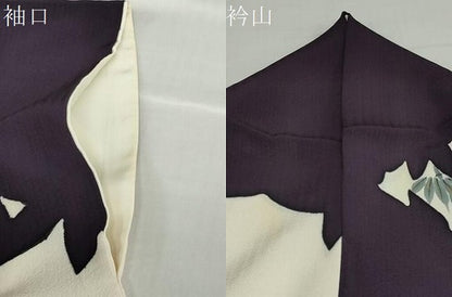 平和屋着物●訪問着　作家物　手描き　笹竹文　シルエット　金彩　正絹　逸品　DABC2191ud