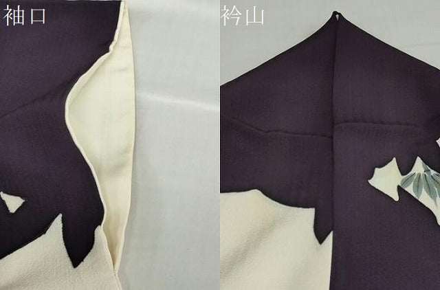 平和屋着物●訪問着　作家物　手描き　笹竹文　シルエット　金彩　正絹　逸品　DABC2191ud
