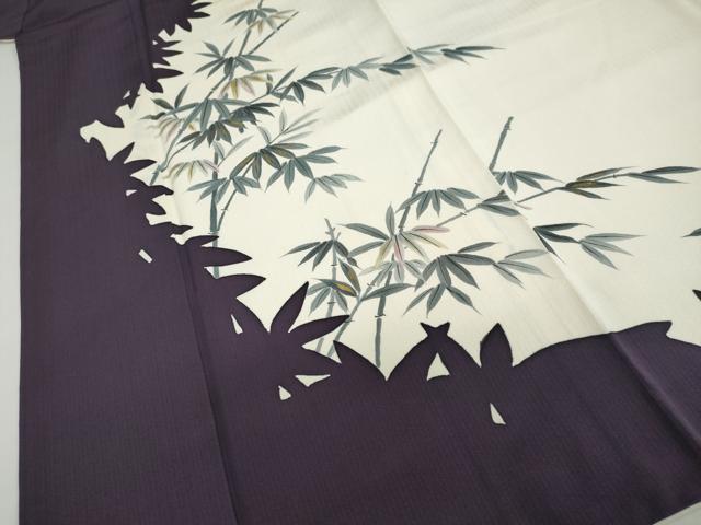 平和屋着物●訪問着　作家物　手描き　笹竹文　シルエット　金彩　正絹　逸品　DABC2191ud