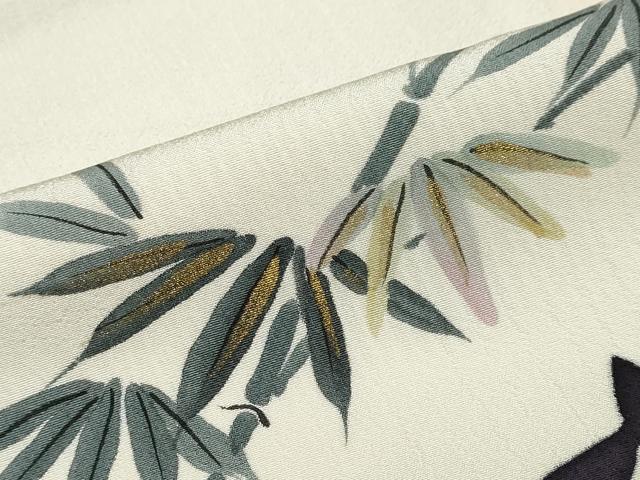 平和屋着物●訪問着　作家物　手描き　笹竹文　シルエット　金彩　正絹　逸品　DABC2191ud