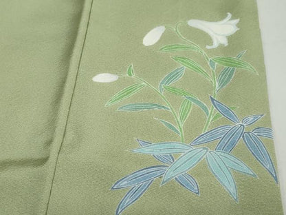 平和屋着物●訪問着　熨斗草花文　暈し染め　金彩　正絹　逸品　DABC2193ud