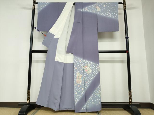平和屋着物●本加賀友禅作家　野崎徳勝　訪問着　花籠文　暈し染め　正絹　逸品　DABC2195ud