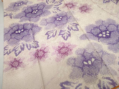 平和屋着物●訪問着　総絞り　草花文　正絹　逸品　DABC2200ud
