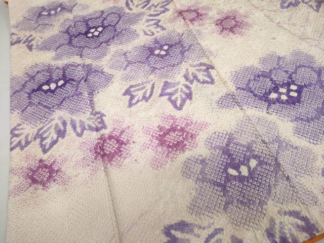平和屋着物●訪問着　総絞り　草花文　正絹　逸品　DABC2200ud
