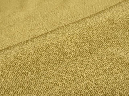 平和屋着物●上質な色無地　芥子色　鬼しぼ縮緬　正絹　逸品　DABC2202ud