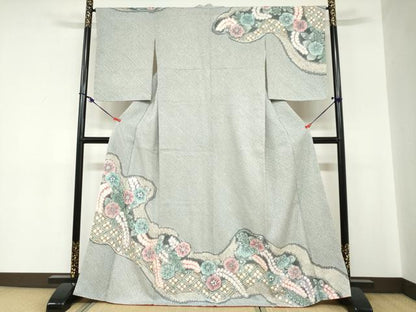 平和屋着物●名門　藤娘きぬたや・総絞り　訪問着　辻が花　正絹　逸品　DABC2203ud