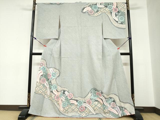 平和屋着物●名門　藤娘きぬたや・総絞り　訪問着　辻が花　正絹　逸品　DABC2203ud