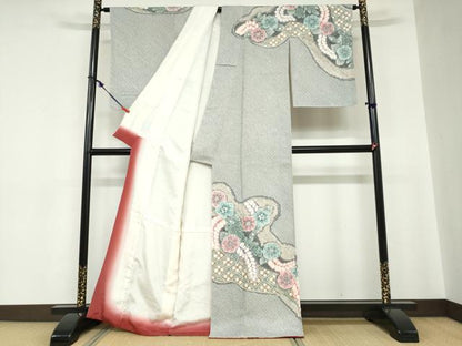 平和屋着物●名門　藤娘きぬたや・総絞り　訪問着　辻が花　正絹　逸品　DABC2203ud