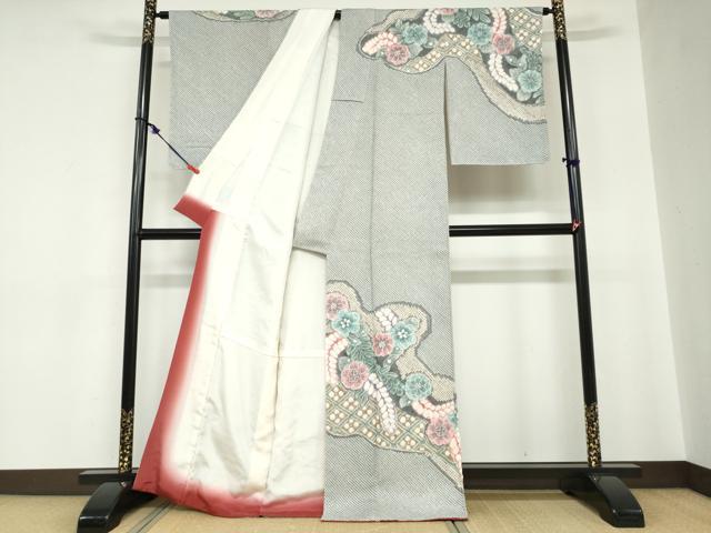 平和屋着物●名門　藤娘きぬたや・総絞り　訪問着　辻が花　正絹　逸品　DABC2203ud