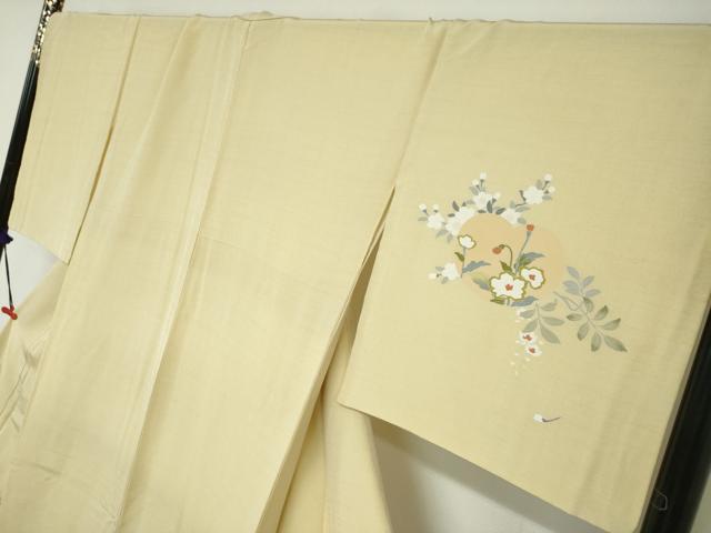 平和屋着物●訪問着　飛鶴草花文　金銀彩　正絹　逸品　DABC2208ud