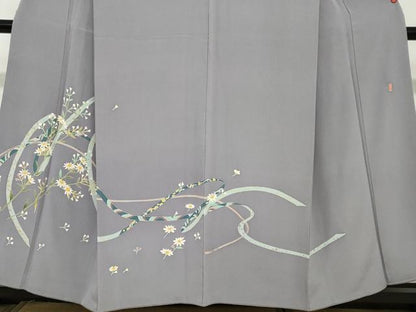 平和屋着物●本加賀友禅作家　小林喜代美　訪問着　熨斗草花文　正絹　逸品　DABC2209ud