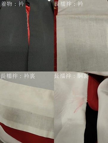 平和屋着物●豪華振袖・長襦袢（袷）セット　色無地　黒色　大丸扱い　正絹　逸品　DABC2220ud