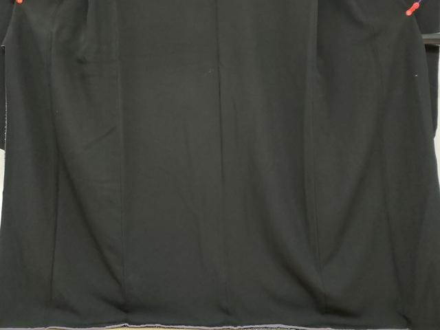 平和屋着物●豪華振袖・長襦袢（袷）セット　色無地　黒色　大丸扱い　正絹　逸品　DABC2220ud