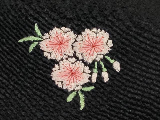 平和屋着物●豪華振袖・長襦袢（袷）セット　色無地　黒色　大丸扱い　正絹　逸品　DABC2220ud