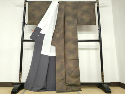 平和屋着物●本場染大島紬　霞文　小田急百貨店扱い　正絹　逸品　DABC2224ud