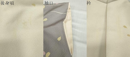 平和屋着物●訪問着　手描き　草花文　暈し染め　正絹　逸品　DABC2225ud
