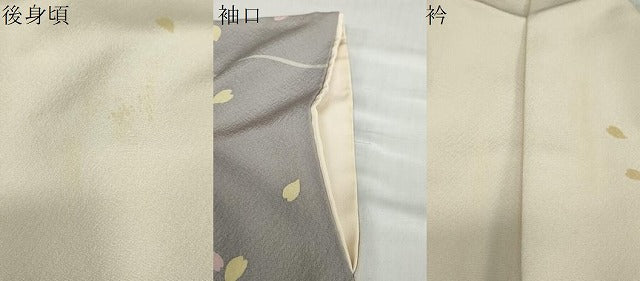 平和屋着物●訪問着　手描き　草花文　暈し染め　正絹　逸品　DABC2225ud