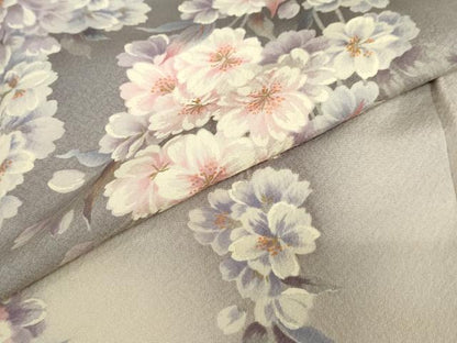 平和屋着物●訪問着　手描き　草花文　暈し染め　正絹　逸品　DABC2225ud