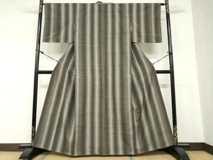 平和屋着物●上質な紬　間道　正絹　逸品　未使用　DABC2226ud