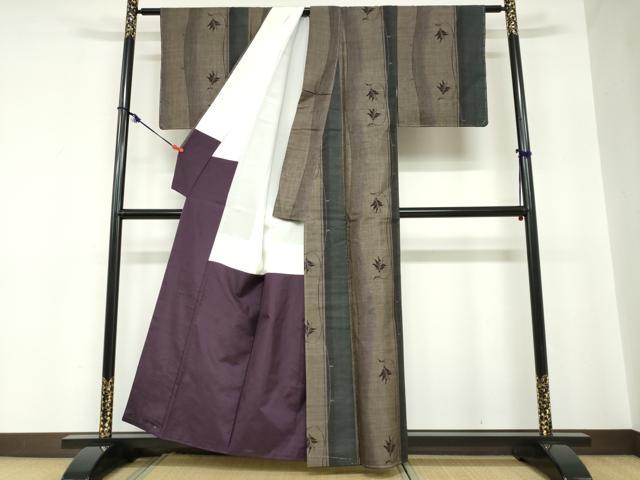 平和屋着物●本場大島紬　9マルキ　洋花文　正絹　逸品　未使用　DABC2230ud