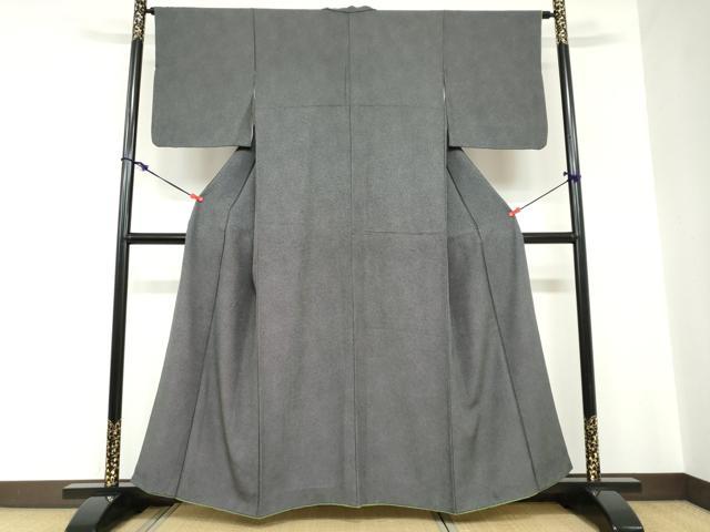 平和屋着物●江戸小紋　鮫小紋柄　黒地　正絹　逸品　DABC2231ud
