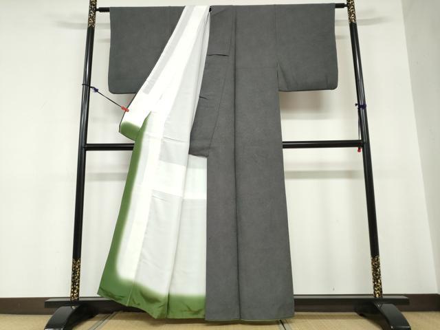 平和屋着物●江戸小紋　鮫小紋柄　黒地　正絹　逸品　DABC2231ud