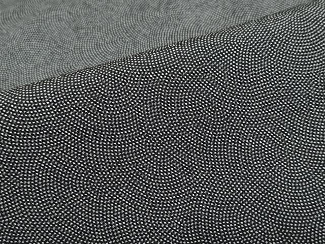 平和屋着物●江戸小紋　鮫小紋柄　黒地　正絹　逸品　DABC2231ud