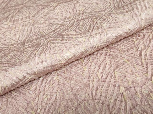 平和屋着物●名門　藤娘きぬたや・総絞り(杢目絞り)　小紋　霞文　正絹　逸品　未使用　DABC2232ud