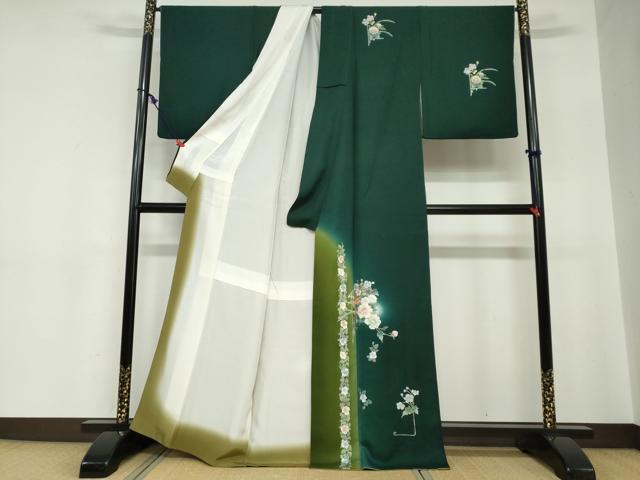 平和屋着物●訪問着　草花文　蛍暈し　金彩　正絹　逸品　DABC2233ud