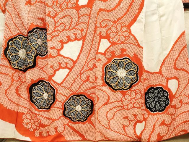 平和屋着物●豪華振袖　駒刺繍　絞り　立波舞花文　正絹　逸品　DABC2234ud