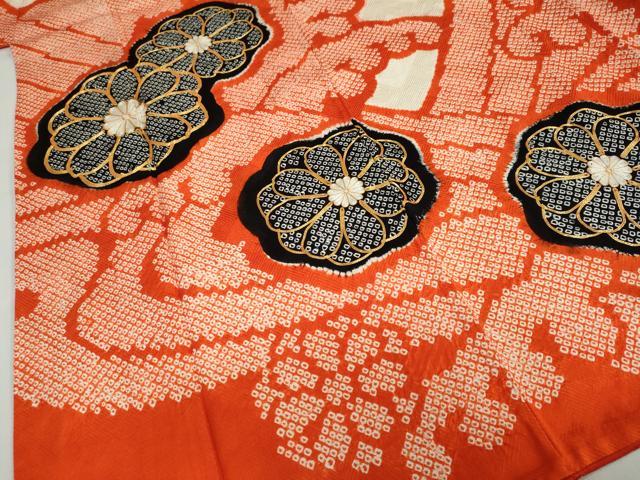 平和屋着物●豪華振袖　駒刺繍　絞り　立波舞花文　正絹　逸品　DABC2234ud