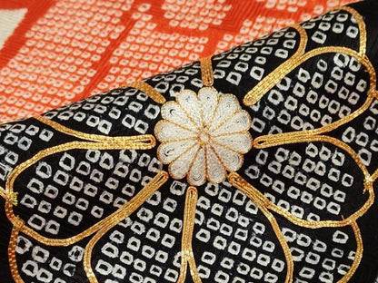 平和屋着物●豪華振袖　駒刺繍　絞り　立波舞花文　正絹　逸品　DABC2234ud