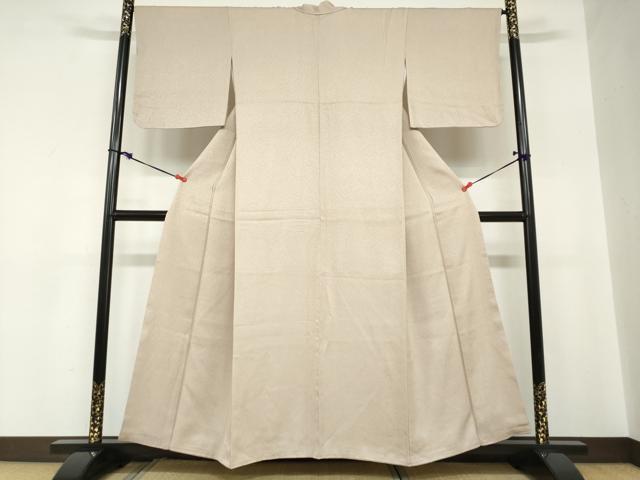 平和屋着物●上質な色無地　霞地紋　空五倍子色　正絹　逸品　DABC2238ud