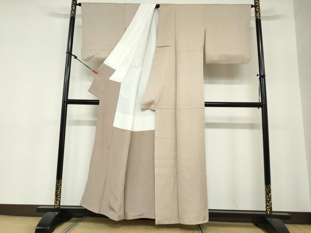 平和屋着物●上質な色無地　霞地紋　空五倍子色　正絹　逸品　DABC2238ud