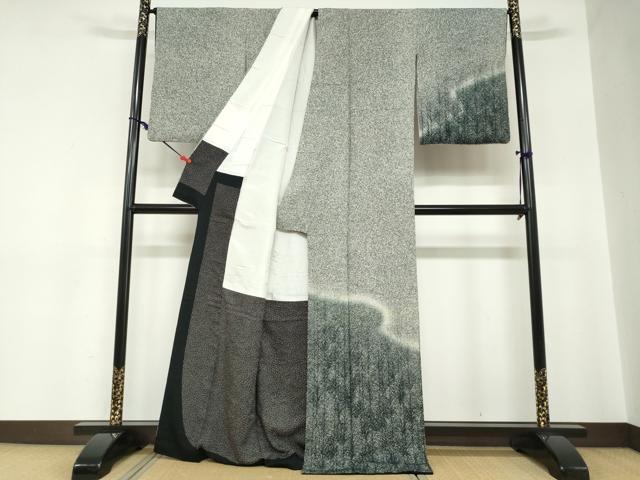 平和屋着物●東京染伝統工芸士　金田昇　訪問着　樹林文　暈し染め　正絹　逸品　DABC2240ud