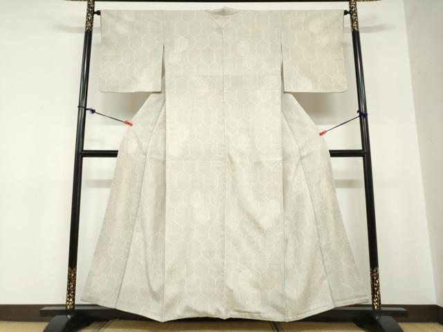 平和屋着物●本塩沢　110亀甲　亀甲文　正絹　逸品　DABC2243ud