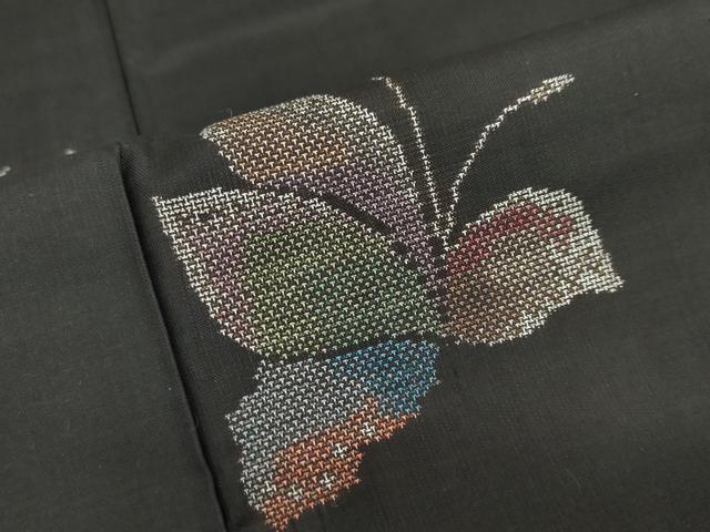 平和屋着物●本場大島紬　9マルキ　地空き　舞蝶文　正絹　逸品　DABC2244ud