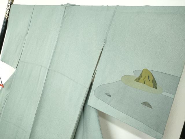 平和屋着物●訪問着　流水舞葉文　金彩　正絹　逸品　DABC2256ud