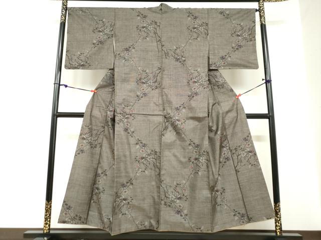 平和屋着物●本場大島紬　9マルキ　花鳥文　正絹　逸品　DABC2258ud