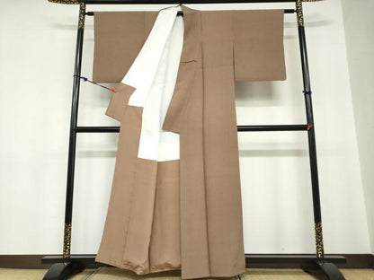 平和屋着物●伝統工芸士　保科信　江戸小紋　格子文　角通し　行儀　正絹　逸品　DABC2264ud