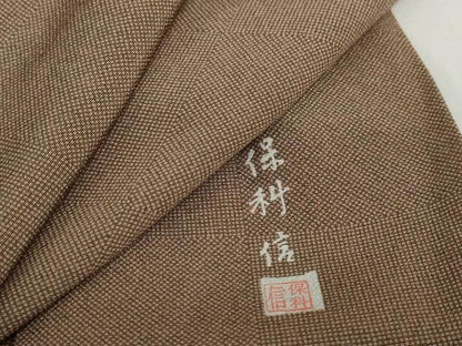 平和屋着物●伝統工芸士　保科信　江戸小紋　格子文　角通し　行儀　正絹　逸品　DABC2264ud
