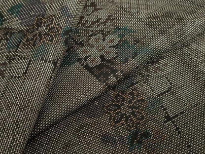 平和屋着物●本場大島紬　9マルキ　草花文　正絹　逸品　DABC2266ud